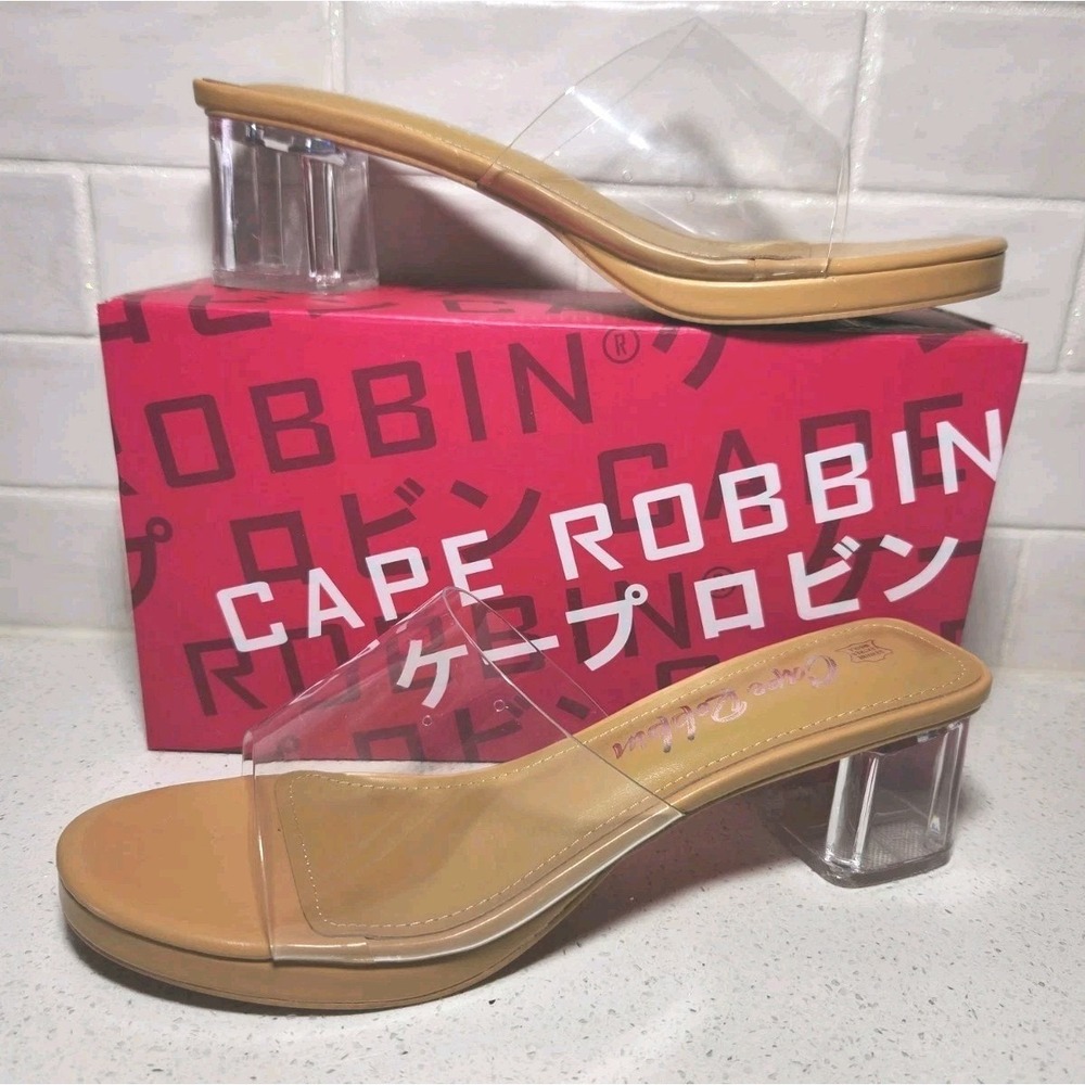 New Women's Cape Robbin Clear Block Heels, slip-on, Size 11
